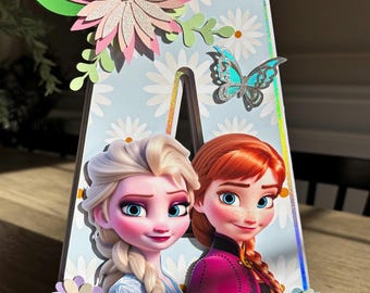 Frozen Elsa Floral 3D letters, Frozen birthday decorations, Spring Birthday, Frozen party, Spring Birthday, Elsa and Anna