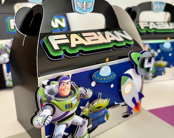 Buzz Lightyear favor box, Toy Story birthday decorations, Buzz goodie bags, Buzz Lightyear  treat box
