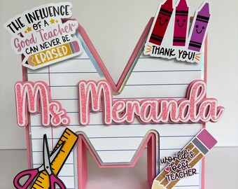 Teacher 3D letter, Teacher Appreciation Day, Custom Teacher gifts, Back to school