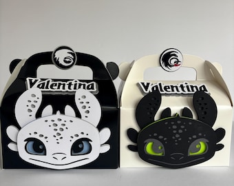 How to Train your dragon party box, Toothless box, light fury, night fury