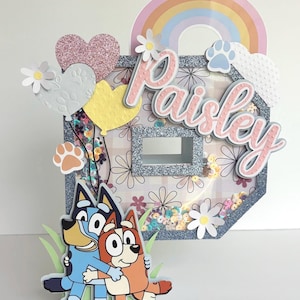 Bluey 3D letter, Bluey party decorations, Bluey birthday party, Blue dog, Bluey and Bingo