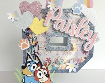 Bluey 3D letter, Bluey party decorations, Bluey birthday party, Blue dog, Bluey and Bingo