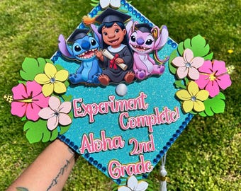 Lilo and Stitch Inspired Graduation cap topper, Kindergarten grad, 1st grade, Graduation gift, Personalized grad cap, class of 2026