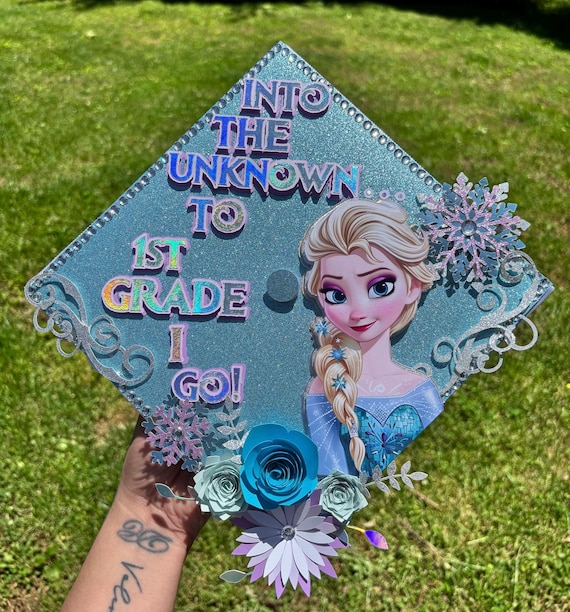 Elsa inspired Graduation cap topper, Kindergarten grad, 1st grade,  Graduation gift, Personalized grad cap, Frozen Princess