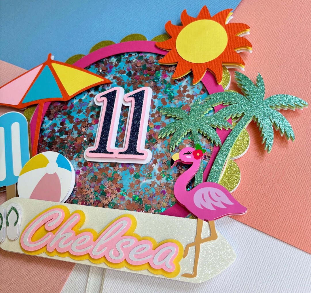 Pool Party Cake Topper, Summer Vibes Party Decor, Beach Party Decor - Etsy