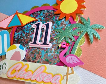 Pool Party Cake Topper, Summer Vibes Party Decor, Beach party decor