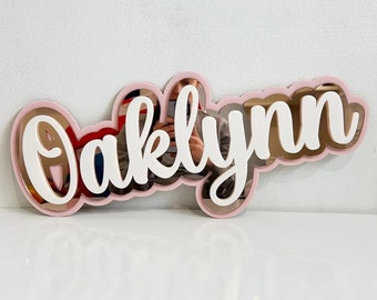 Triple Layered Acrylic Name Sign: Personalized Wall Art