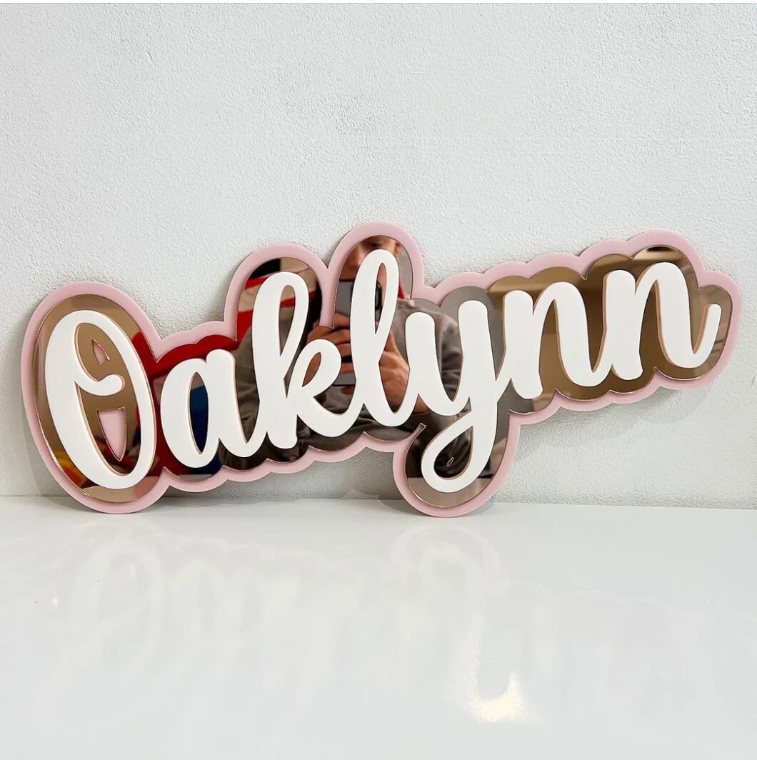 Triple Layered Acrylic Name Sign | Name Plaque | Acrylic Name for Wall | Wall Art
