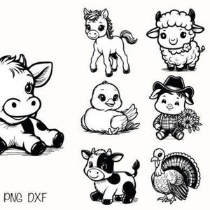Adorable Farm Animals SVG Bundle, Cute Animal Designs
