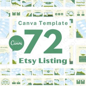 Modèle Canva de 72 pages pour vos annonces Etsy