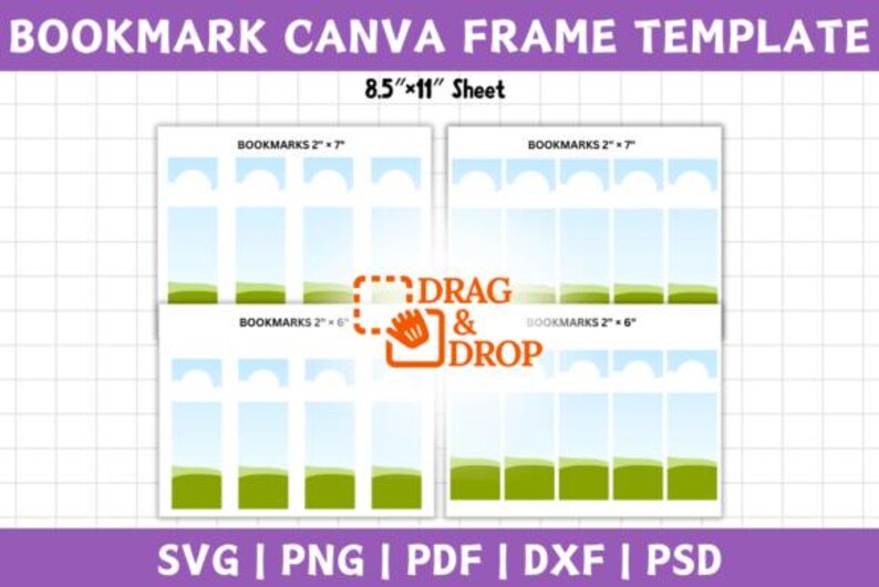 Canva Bookmark Frame Template - Etsy