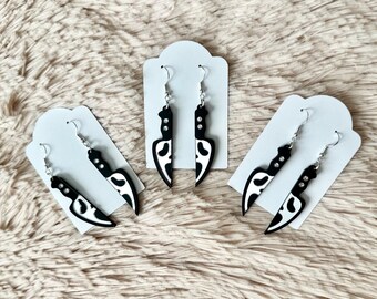 Scream Knife-oorbellen - sterlingzilver, hypoallergeen
