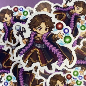 Mage Die Cut Sticker MTG Inspired Wizard Glossy or Glitter Fantasy Decal Deck Box Decor Spellcaster Gift
