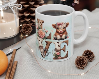 Highland Kuh Liebe Tasse | Keramik Kaffeetasse