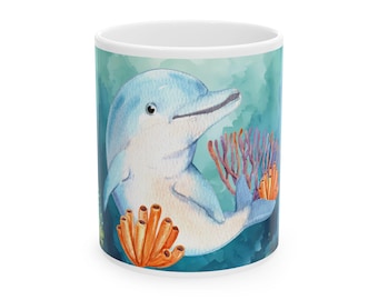 Delfin Ozean Szene Tasse | Keramik Kaffeetasse