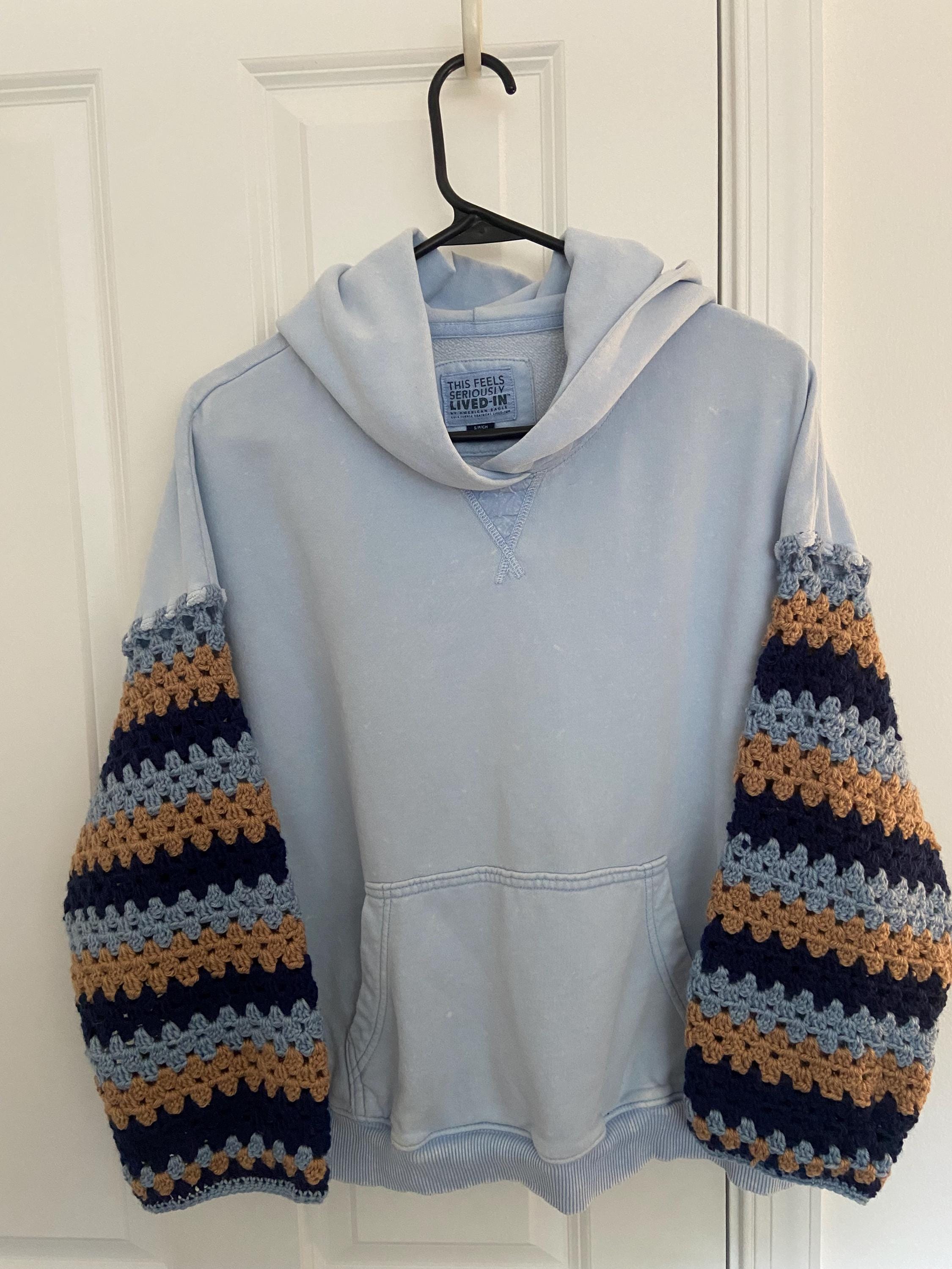 Thrifted Nirvana Hoodie With Crocheted Sleeves - Size Small - Etsy