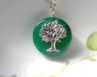 Green Necklace, Dragon Vein Agate Necklace, Agate Necklace, Tree of life Necklace, Green Pendant Necklace Gemstone Necklace Green Stone