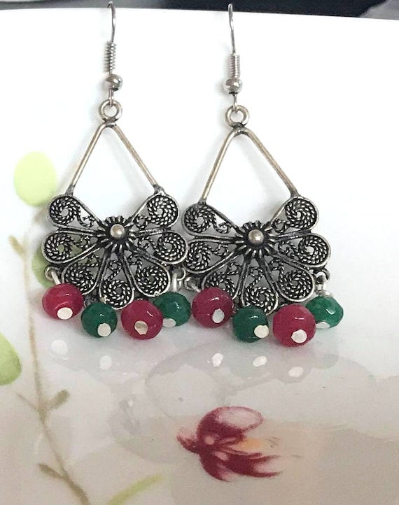 Gunmetal chandelier earrings best sale