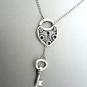 Lock and Key Necklace, Lock Necklace, Key Necklace Key Heart jewelry SALE