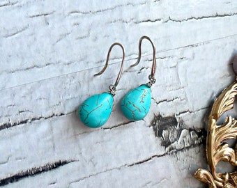 Turquoise Earrings. Turquoise  Dangle Earrings,Boho Jewelry Turquoise Jewelry,  , Bohemian Earrings, Gift for women