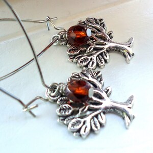 Tree Earrings, Tree of life earrings, tree dangle earrings, tree kidney earrings, silver tree earrings