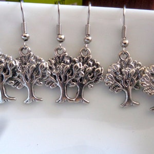 3 Pairs Silver Tree Earrings Tree of life Earrings Dangle Earrings tree earrings tree jewelry Three Pairs SALE Tree Jewelry