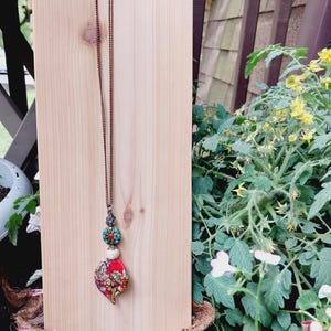 Handblown Glass Leaf Pendant Necklace
