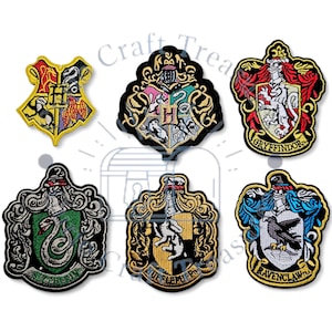 Geborduurde patch, Opstrijkbare, Lijm, Ambachtelijke aanbod, Borduurwerk, Magische, School, Heks, Tovenaar, Spell, Hoed, Toverstaf, gotisch, slang, das, leeuw, adelaar