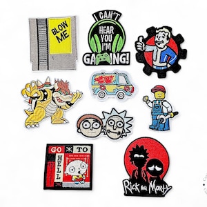 Geborduurde patch, Opstrijkbare, Lijm, Ambachtelijke aanbod, Borduurwerk, Mysterie, Machine, X, mannen, Morty, Rick, Augurk, Groot, Stewie, tv-serie, fandom