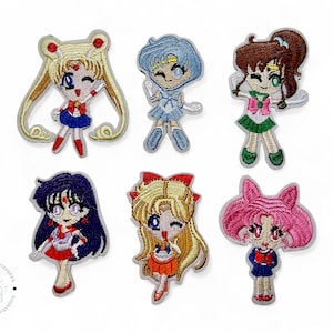 Fabric Embroided Patch, Cute, Kawai, Girl, Anime, Manga, Iron on, glue, badge