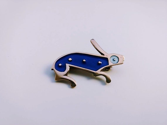Romano british Hare Brooch Reconstruction Enameled Pin Bronze