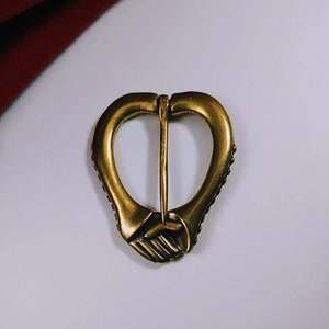 Annular Brooch Heart and Hands, SCA, LARP, Medieval, Ring Pin