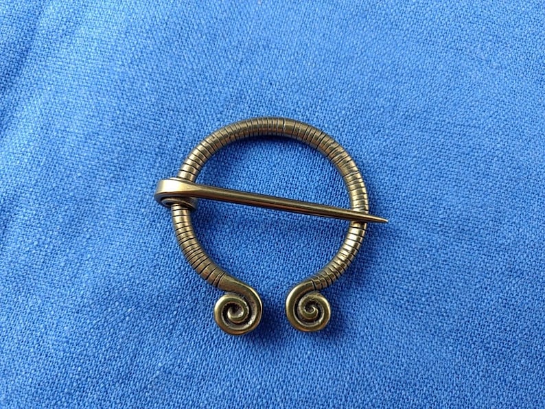 Spiral Penannular Brooch, SCA, LARP, Shawl Pin, Celtic image 2