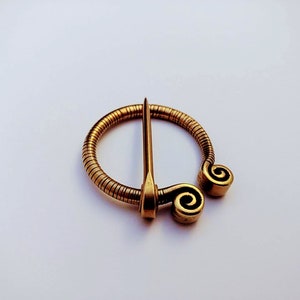 Spiral Penannular Brooch, SCA, LARP, Shawl Pin, Celtic image 1