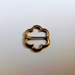 Medieval Annular Brooch Hexafoil, Solid Brass, SCA, LARP, Ring Pin, Scarf