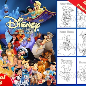 100 páginas para colorear de Disney CARTOON MIX / páginas para colorear imprimibles / páginas para colorear de cumpleaños / páginas para colorear de fiestas / páginas para colorear en PDF / papel de colores