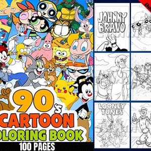 90er Jahre CARTOON MIX Ausmalbilder, 90er Jahre Ausmalbilder, 90er Jahre Ausmalbilder, 90er Jahre Ausmalbilder, zum Ausdrucken, Malvorlagen für Erwachsene