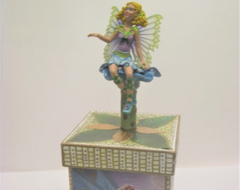 Alyssa the Flower Fairy Hand Decorated Trinket Box - Great Gift!
