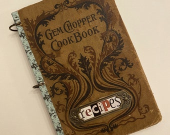 Upcycled Petite Vintage 1920s Recipe Book - Gem Chopper Cook Book