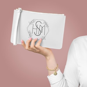 Monogrammed Clutch Bag, Personalized Purse, Evening Bag, Elegant Monogram, Stylish Handbag, Gift for Her