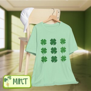 Shamrock T-Shirt, Saint Patrick&#39;s Day Tee, Irish Clover Shirt, Lucky Charm Graphic Top, Unisex Jersey Short Sleeve Tee