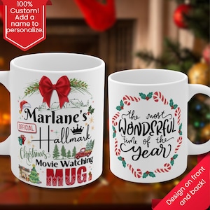 Christmas Hallmark Movie Mug 11oz - Most Wonderful Time of the Year, Personalized Cup for Holiday Movie Lovers, Cocoa Mug, Gift for