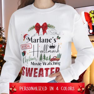 Personalized Hallmark Christmas Movie Watching Sweatshirt: Cozy Holiday Jumper