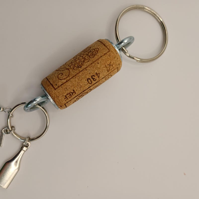 Wine Cork Keychain - Etsy