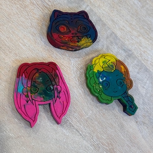One-of-a-Kind Handmade Recycled K-Pop Demon Hunters Derpy Rumi Mira Crayon Party Favors
