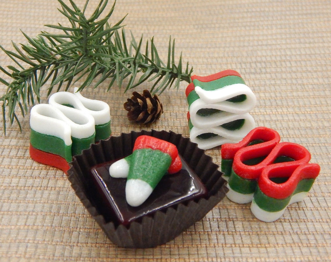 25-028HWN Christmas Ribbon Candy Collectible Art Glass Treat | Etsy