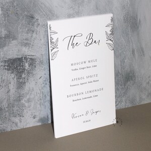 Signature Drink Signs | Wedding Signature Drink Sign | Bar Menu Template | Bar Menu Wedding | The Bar Sign | Wedding Sign | White menu sign