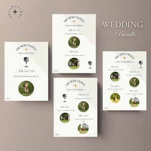 Signature Drink Signs | Wedding Signature Drink Sign | Bar Menu Template | Bar Menu Wedding | Dog Bar Sign | 4 Pack | Wedding Sign