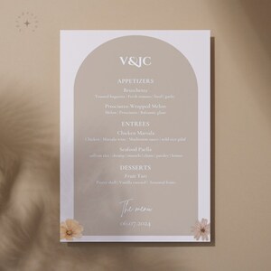 Wedding Menu Template | Custom Wedding Menu | Elegant Dinner Menu | Dinner Party Menu | Wedding Dinner Menu | Canva Template | The Menu