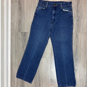 Vintage Wrangler Men's Straight Leg Jeans 29.5x28 Dark Wash USA Made Western image 6